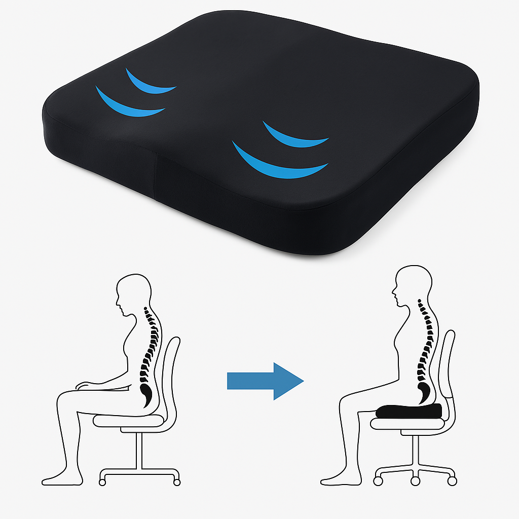 Ergonomisk sittkudde för höfter och ryggavlastning