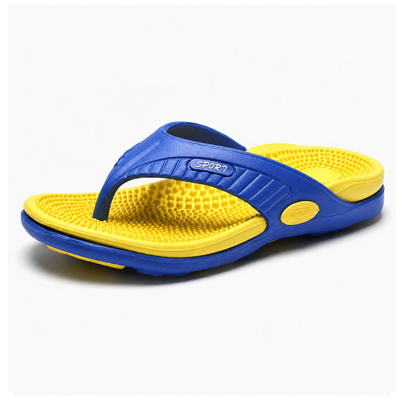 Flip flops med massagesula och halkgrepp Blå