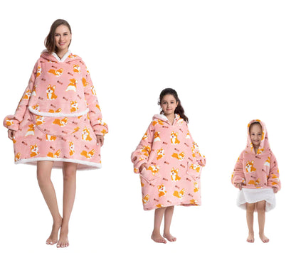 Myshoodie oversized - varm, mysig och stor hoodie Corgi