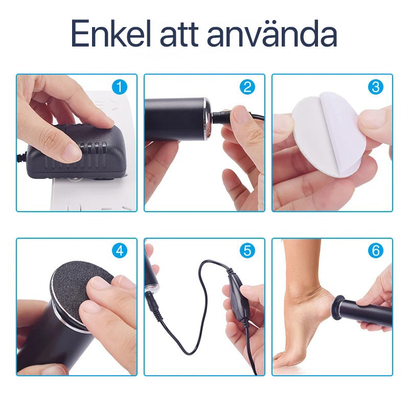 Elektrisk fotfil för förhårdnader och torra fötter