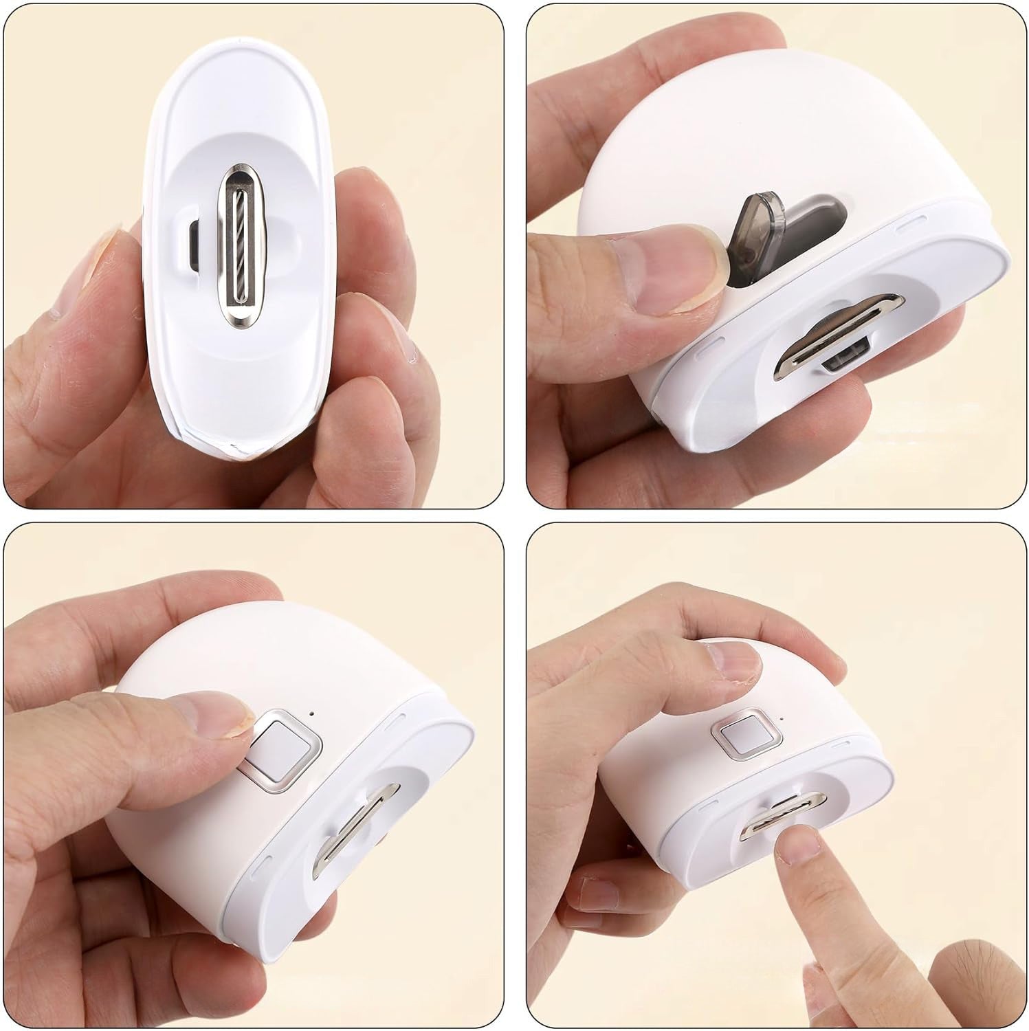 Elektrisk nagelklippare med LED-ljus