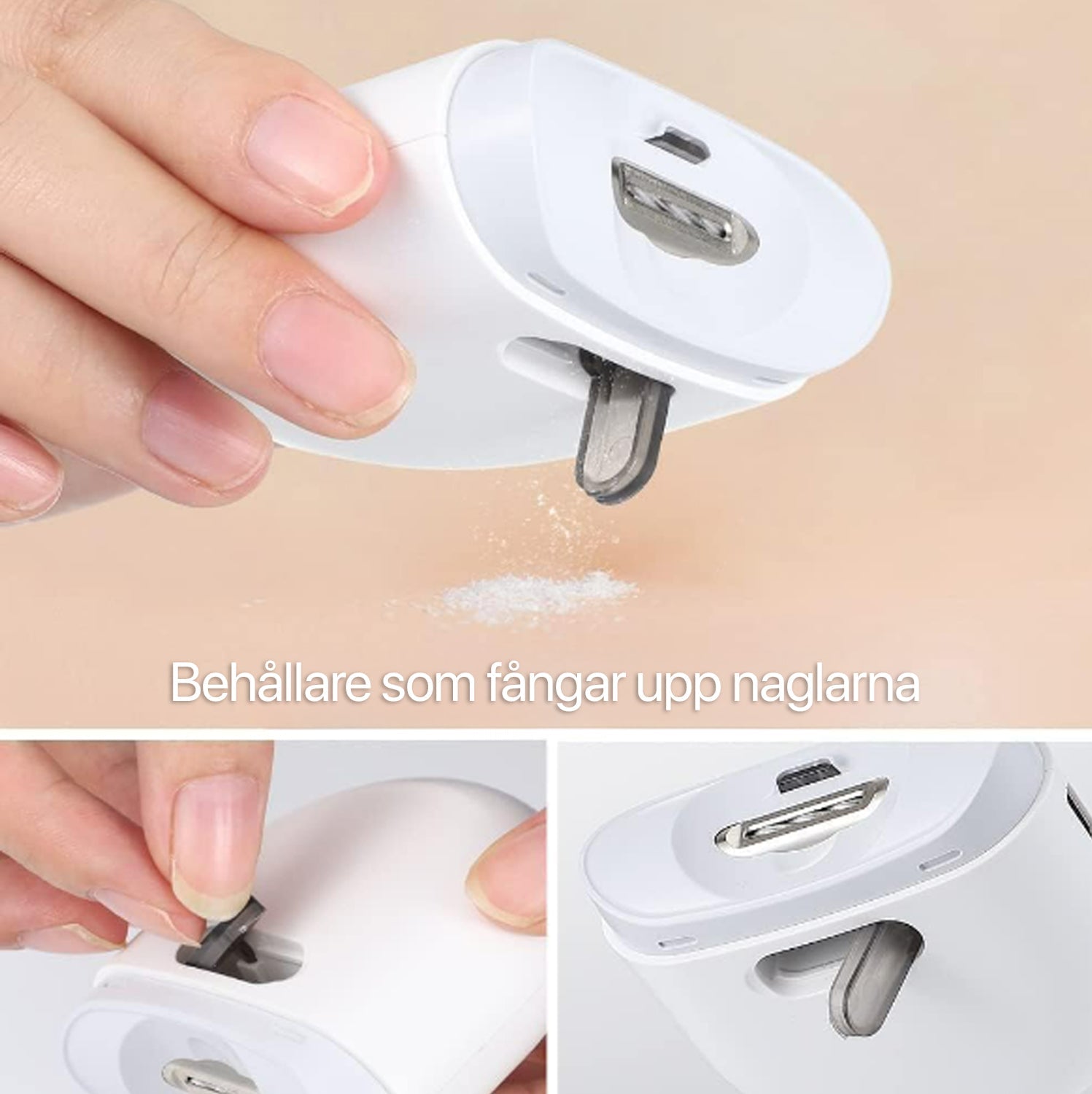 Elektrisk nagelklippare med LED-ljus
