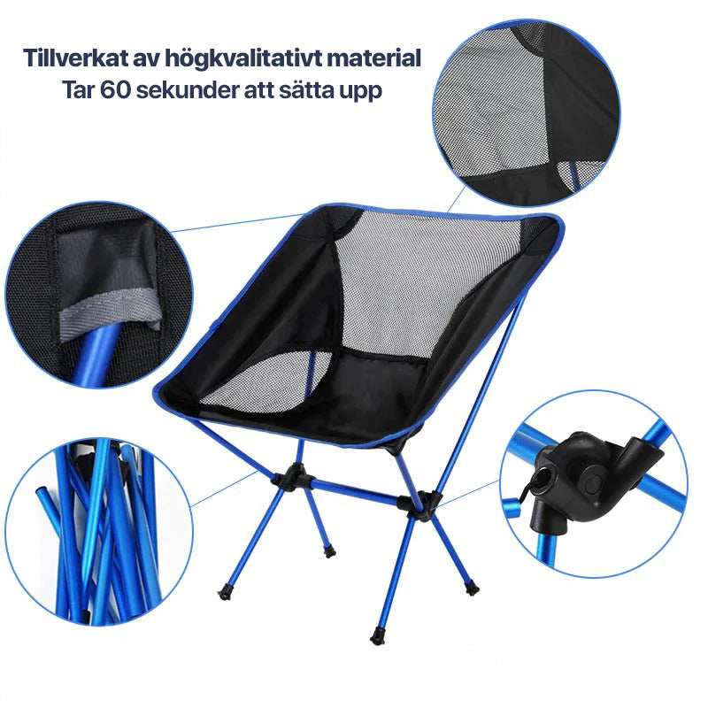 ErgoChair - hopfällbar stol för strand, camping & fritid