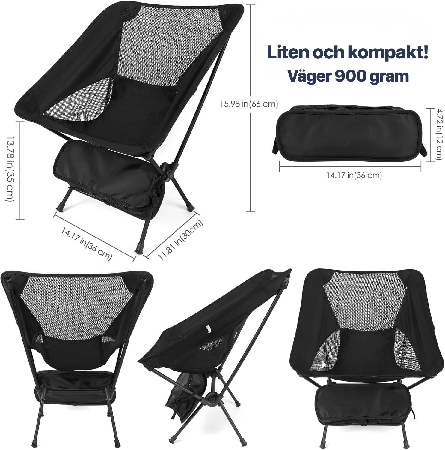 ErgoChair - hopfällbar stol för strand, camping & fritid