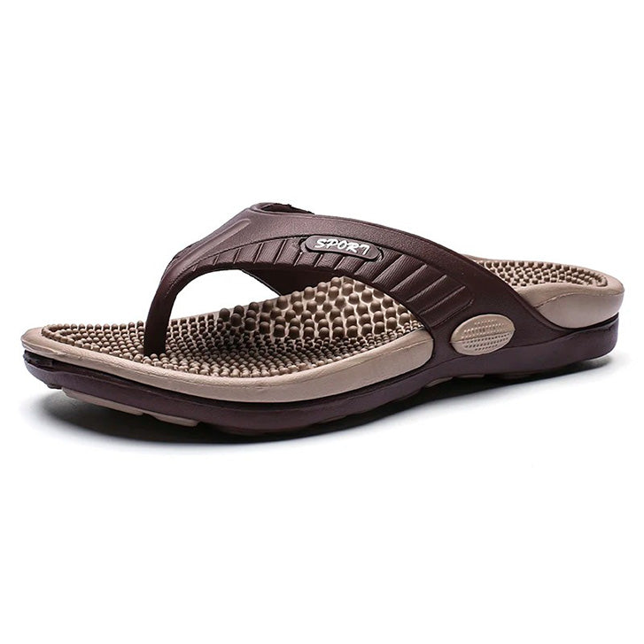 Flip flops med massagesula och halkgrepp Brun