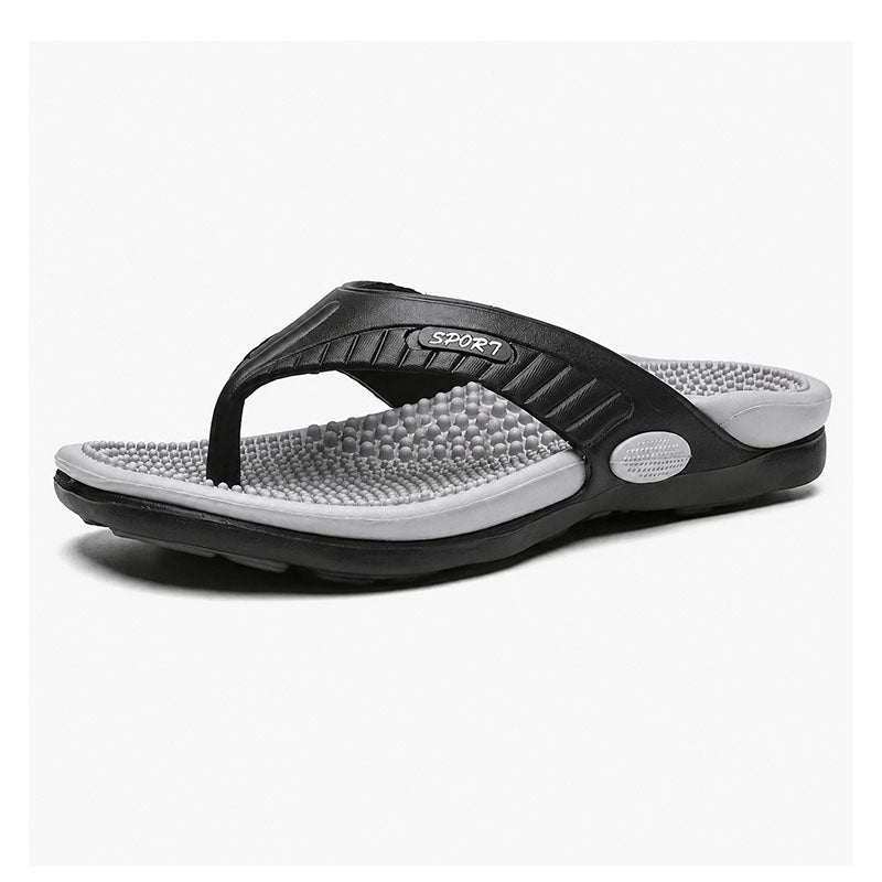 Flip flops med massagesula och halkgrepp Grå