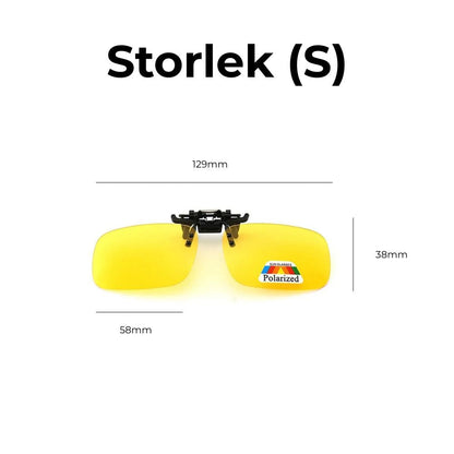 Glasögon för mörkerkörning - clip-on polariserade S