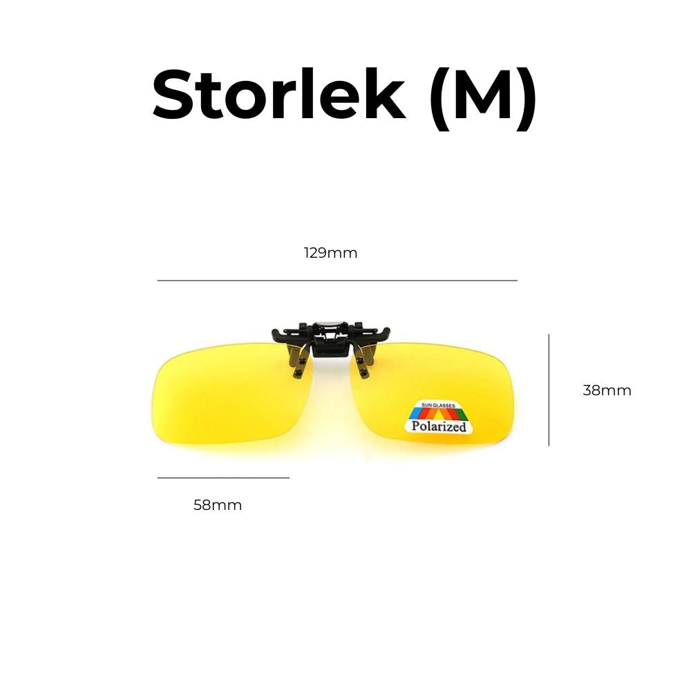 Glasögon för mörkerkörning - clip-on polariserade M
