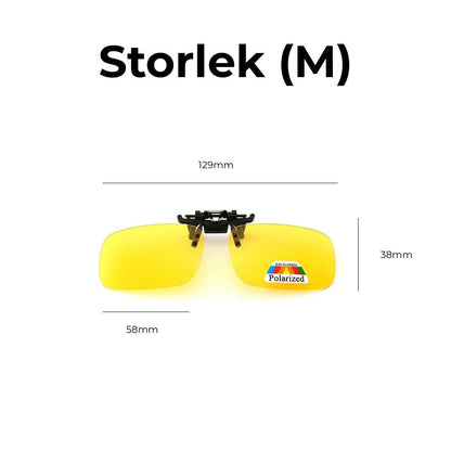 Glasögon för mörkerkörning - clip-on polariserade M