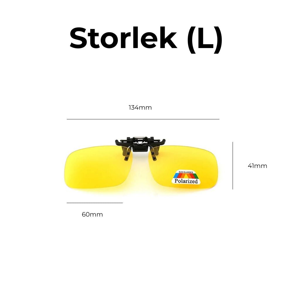Glasögon för mörkerkörning - clip-on polariserade L