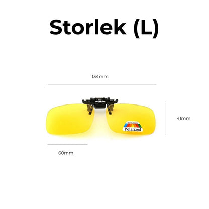 Glasögon för mörkerkörning - clip-on polariserade L