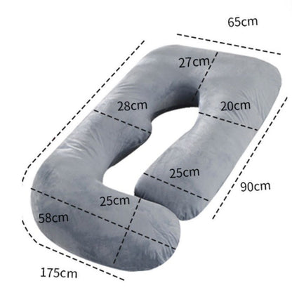 Gravidkudde i U-form - helkroppsstöd för rygg, mage och axlar