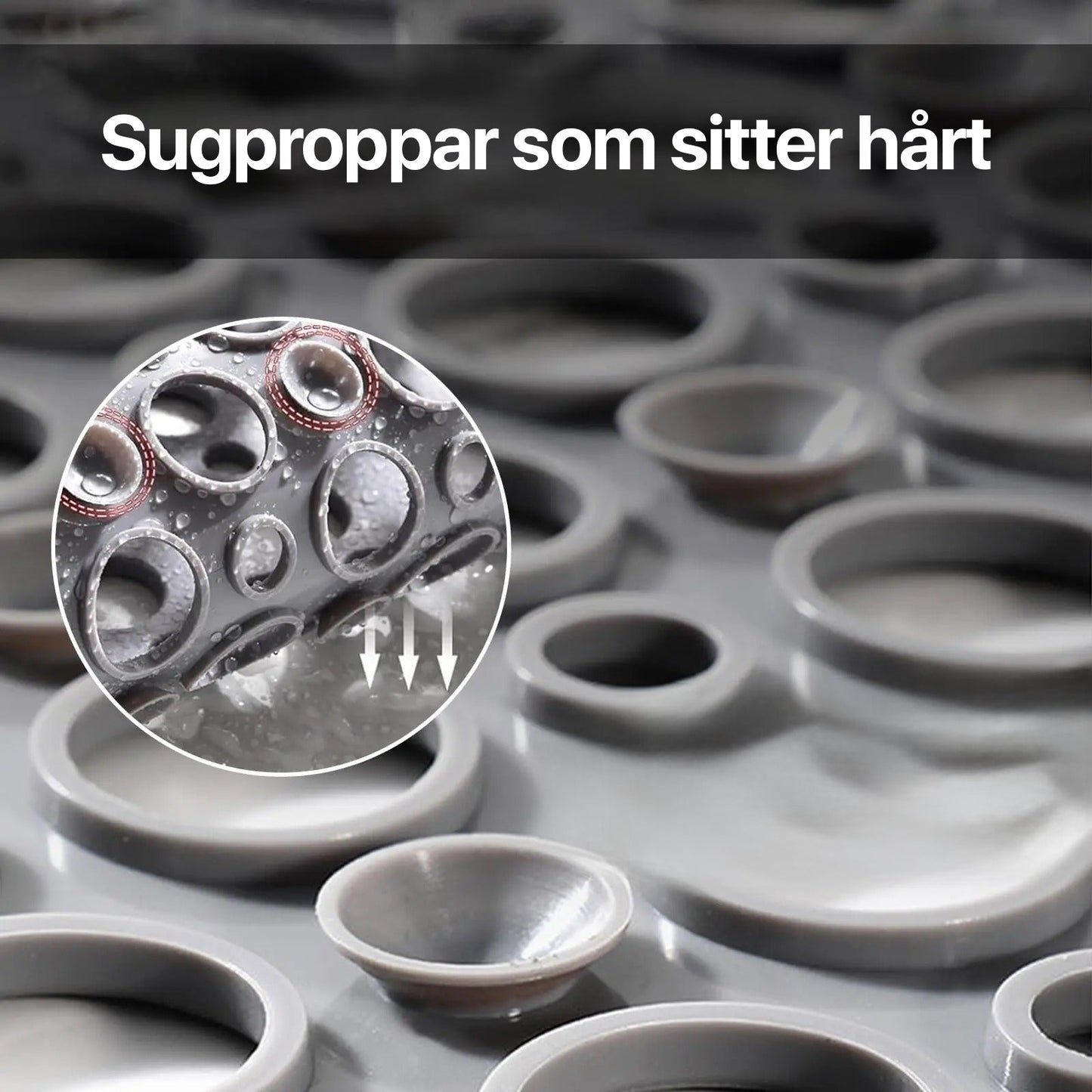 Halkfri badkarsmatta med sugkoppar