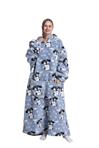 Myshoodie oversized - varm, mysig och stor hoodie 140cm (Vuxen - Lång) Hund