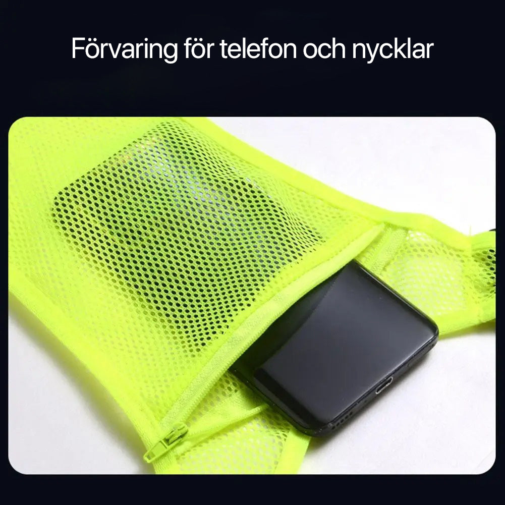 Reflexväst med ficka - säkerhet för cykel, löpning & promenad