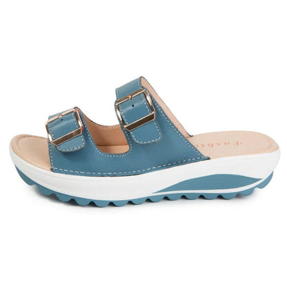 Sandaler med kilklack och dämpande sula Blå