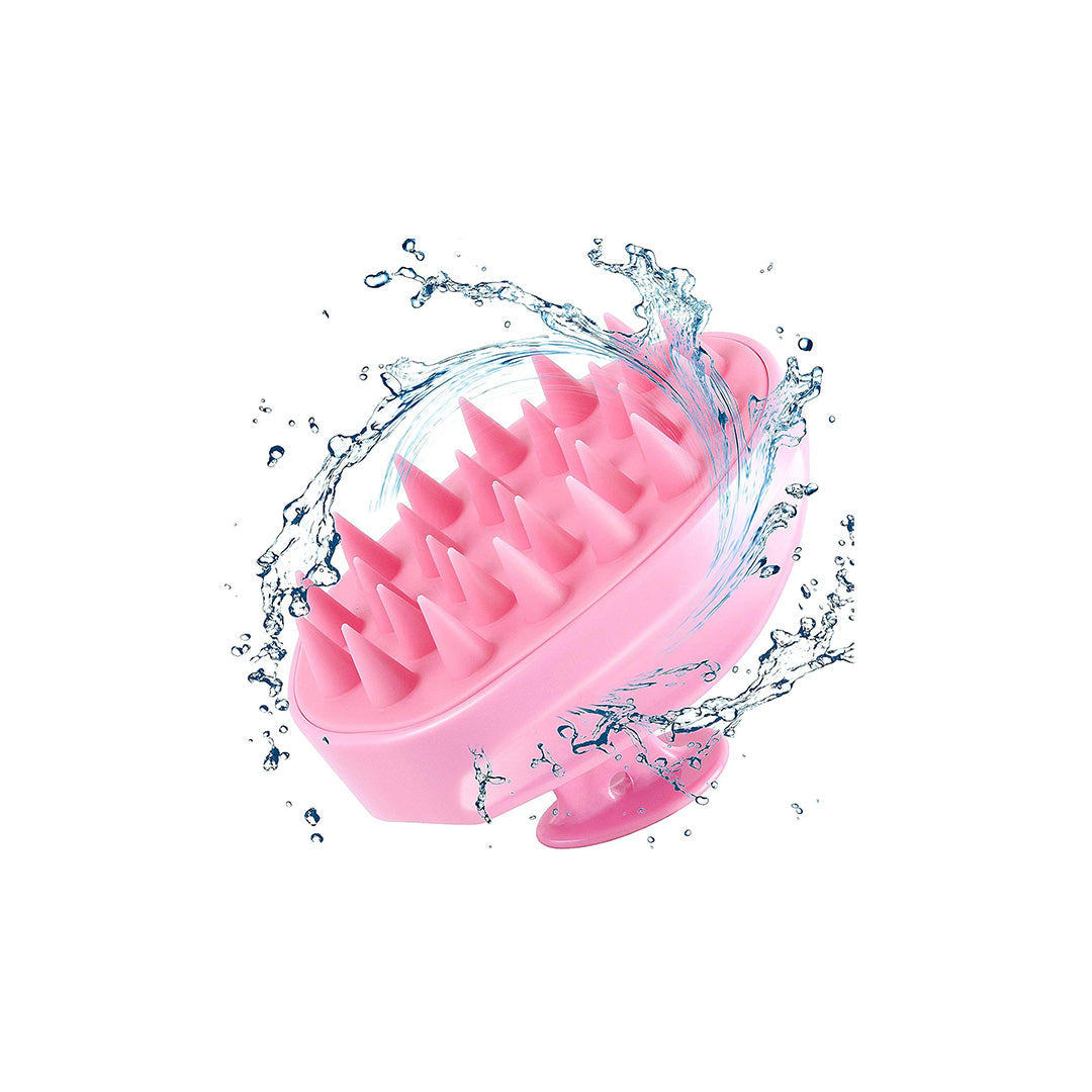 Silikonborste/scalp brush för hårbotten Rosa