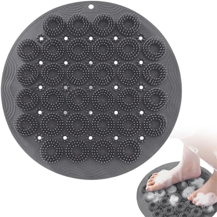 Skrubbmatta för dusch - fotskrubb med sugkoppar Grå