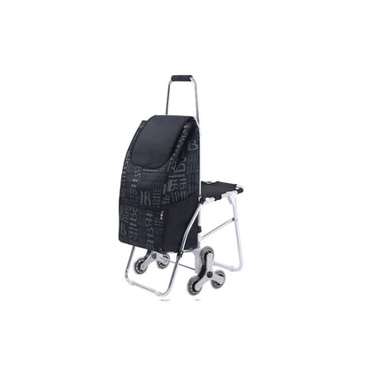 Shoppingvagn med sits Svart