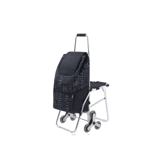 Shoppingvagn med sits Svart