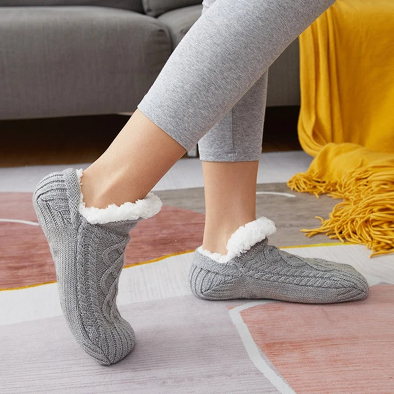Toffelsockor med halkskydd - varma innesockor