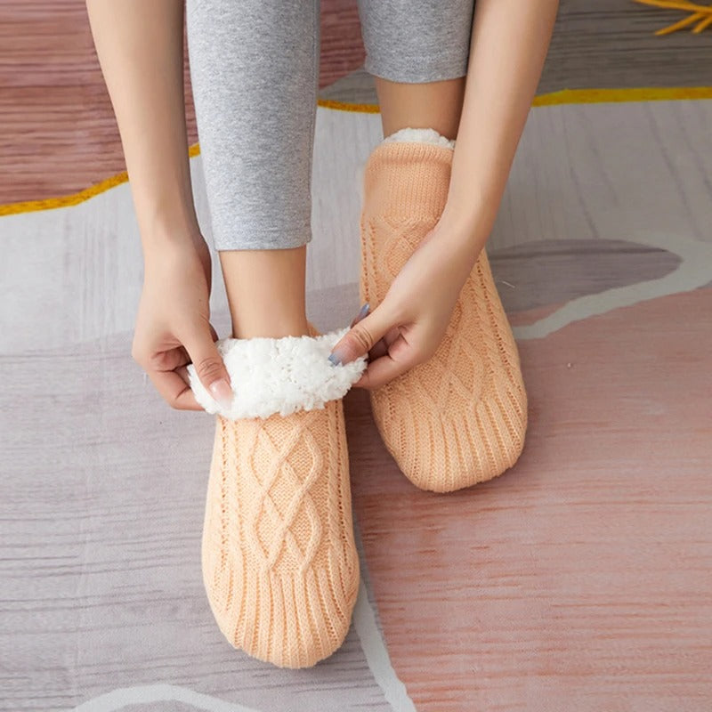 Toffelsockor med halkskydd - varma innesockor