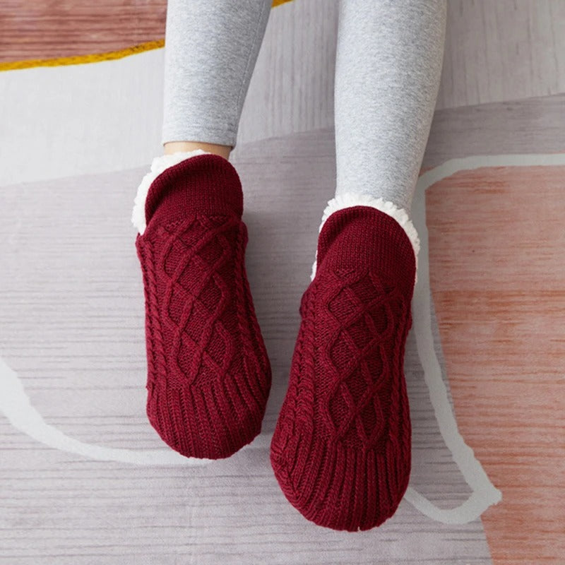 Toffelsockor med halkskydd - varma innesockor
