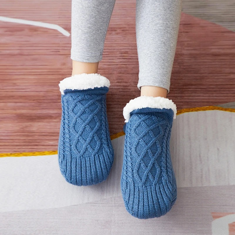 Toffelsockor med halkskydd - varma innesockor