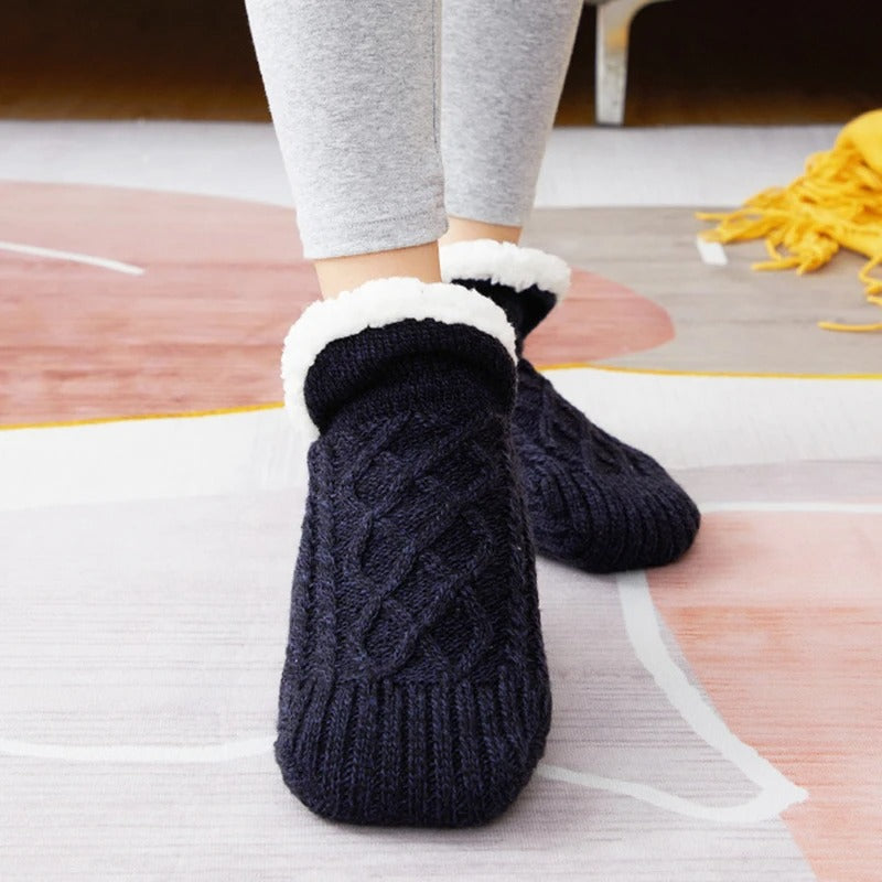 Toffelsockor med halkskydd - varma innesockor