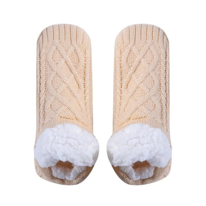 Toffelsockor med halkskydd - varma innesockor Beige