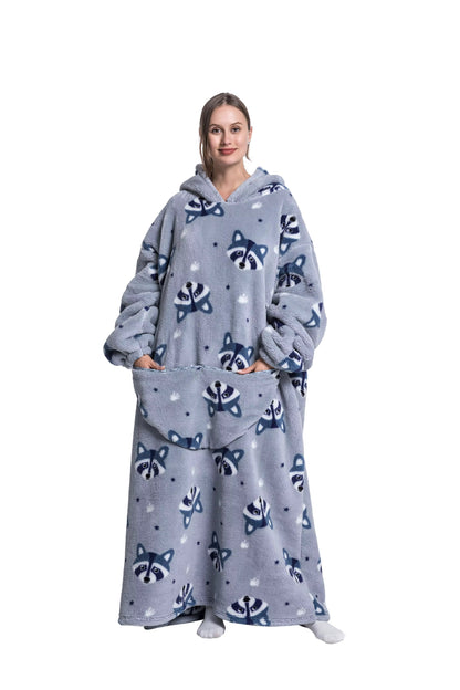 Myshoodie oversized - varm, mysig och stor hoodie 140cm (Vuxen - Lång) Tvättbjörn
