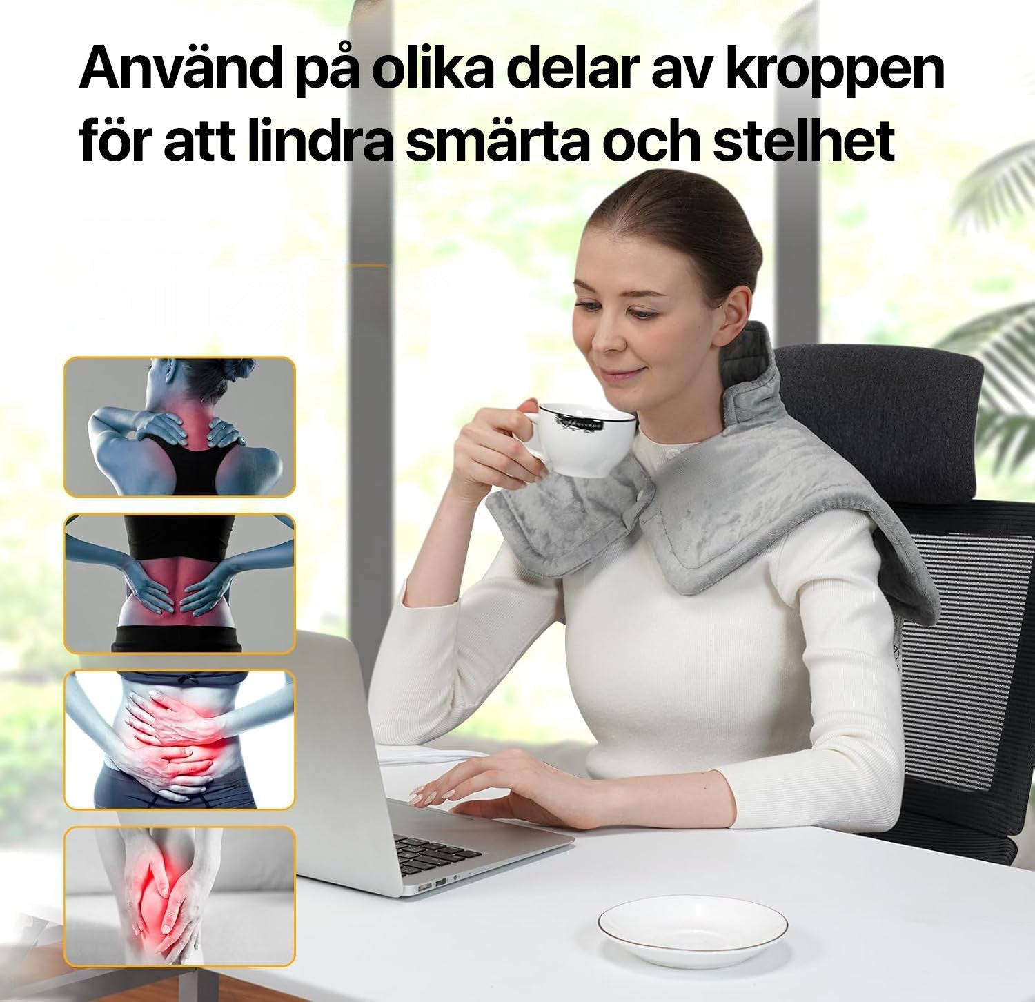 Värmedyna för nacke och axlar - smärtlindring med värme