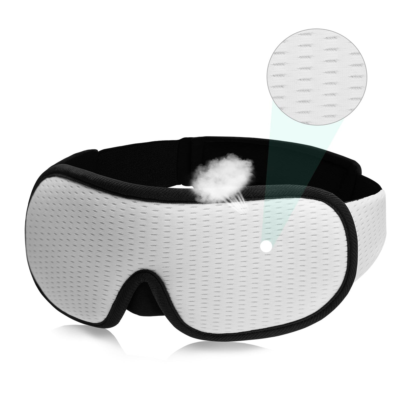 Sömnmask 3D för total mörkläggning Vit