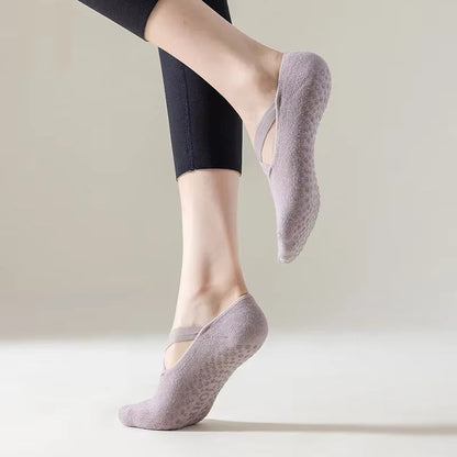 Yogastrumpor med grepp för pilates och yoga