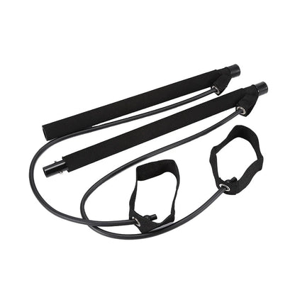Pilates- och yogastång med motståndsband Svart