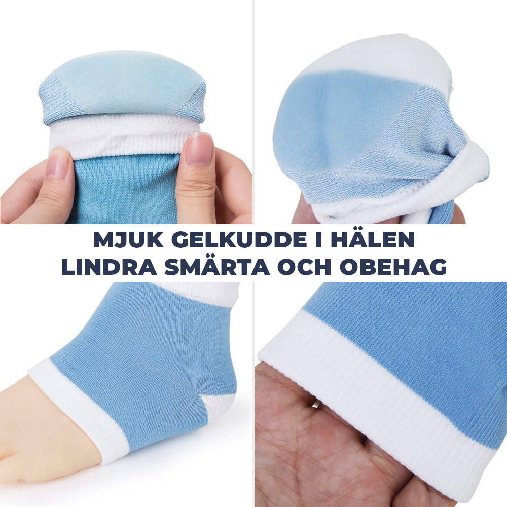 Hälsporre strumpor med hälskydd i gel
